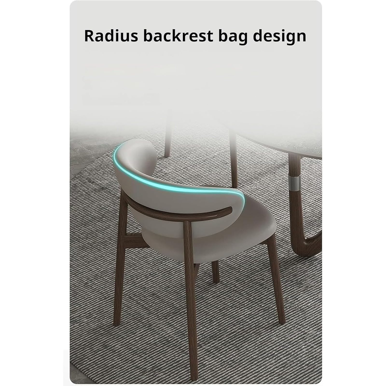 Sillas modernas de comedor de madera maciza, sillas de reposabrazos, sillas acolchadas de tela con respaldo curvo, diseño ergonómico, adecuadas para cocina y Sala de estar Walnut,6pieces