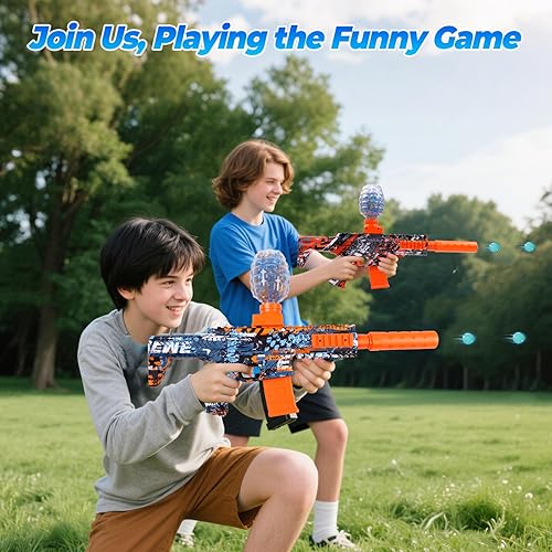 Vista 2 de Paquete de 2 juguetes lanzadores de bolas de gel, más de 60,000 bolas, de alta potencia, 12 por segundo, 160 Fps, súper alta velocidad, juguetes