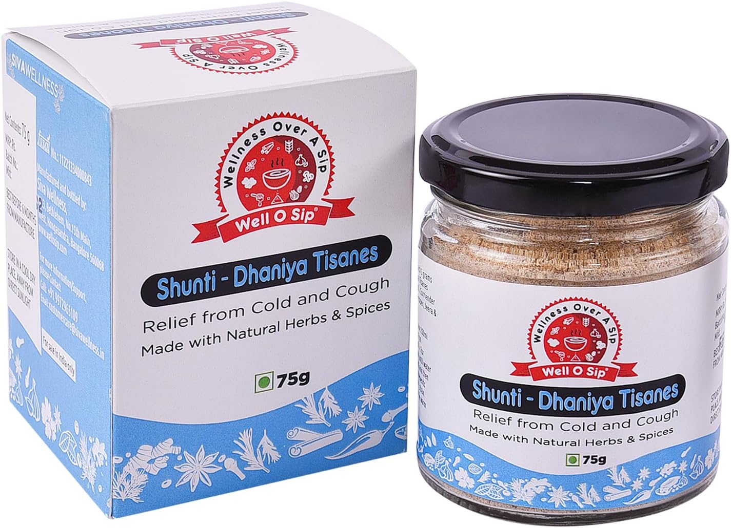 Shunti Dhaniya Tisanes | Relief from Cold, Cough and Throat Pain | Bloating and Constipation | Reduces Vomiting, Nausea and Morning Sickness (50)