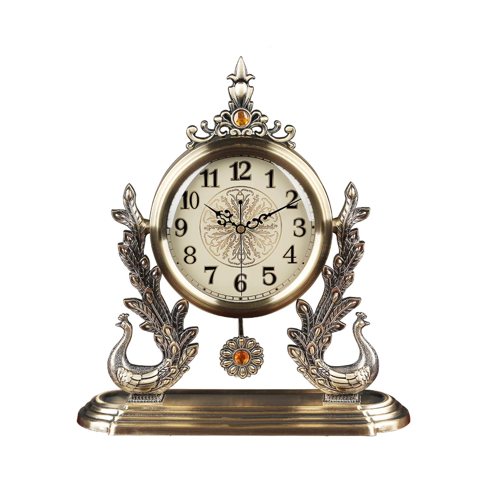 S5b8W3g7 Mantel Clocks Light Luxury Metal Silent Desk Clock Home Decorative Table For Bedroom Living Room Office Decorate