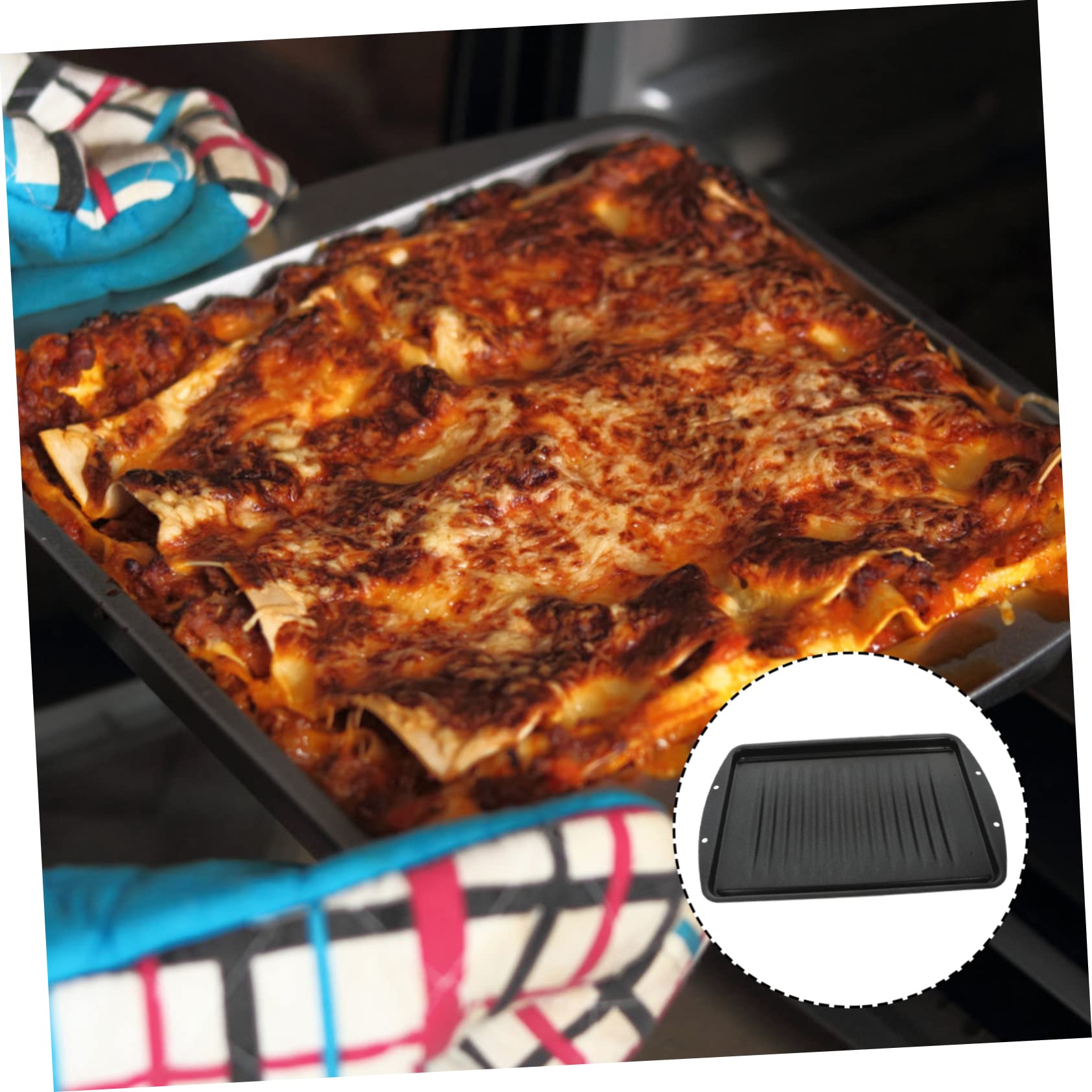 LIFKOME Padella Grill Antiaderente in Ferro, Induction Pan per Barbecue e Buffet, Riscaldamento Uniforme e Facile da Pulire per Ristorante Indoor