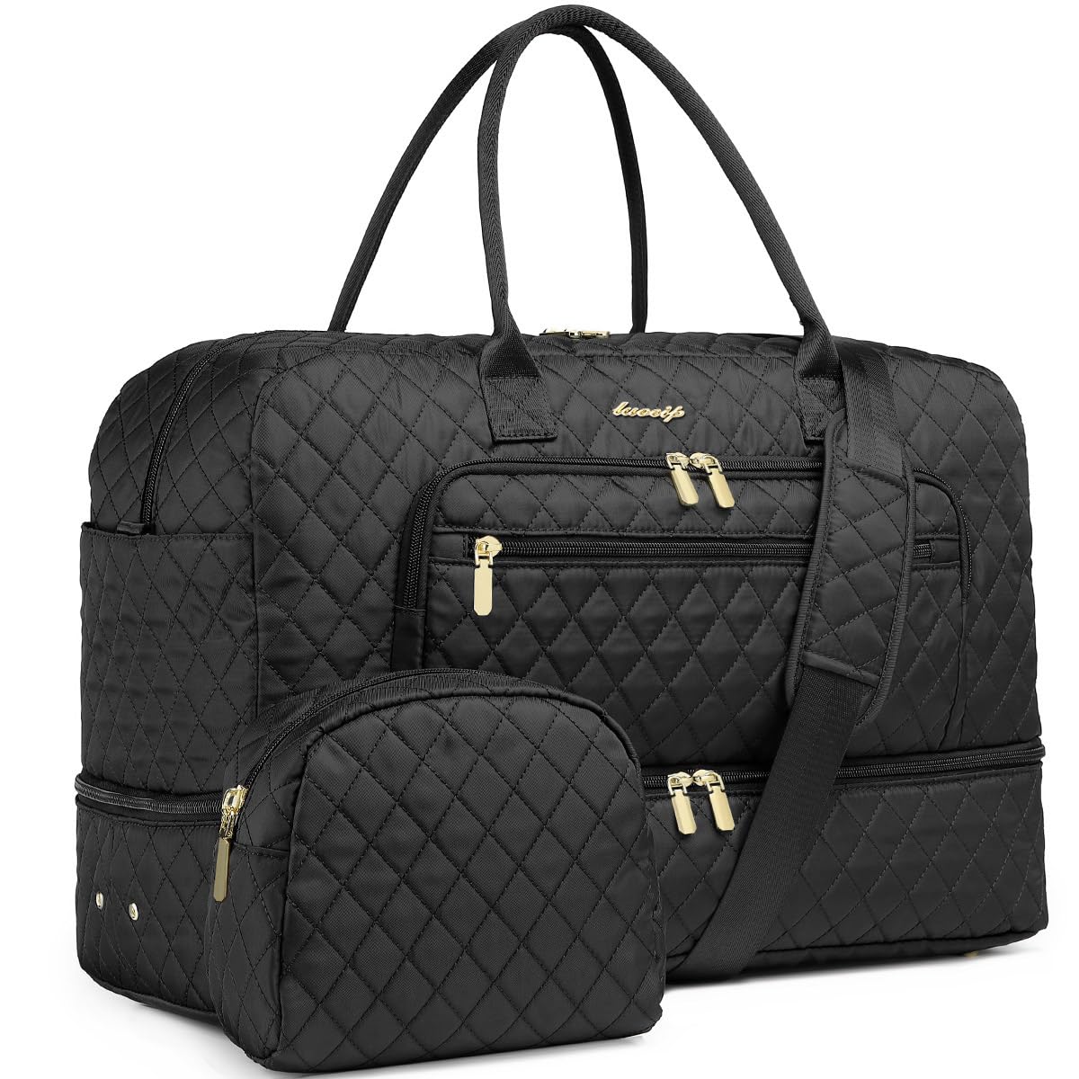 LUOCIP Large Women Travel Duffle Bag Carry on Bag with Wet Toiletry Pocket for Overnight Weekend Yoga Gym