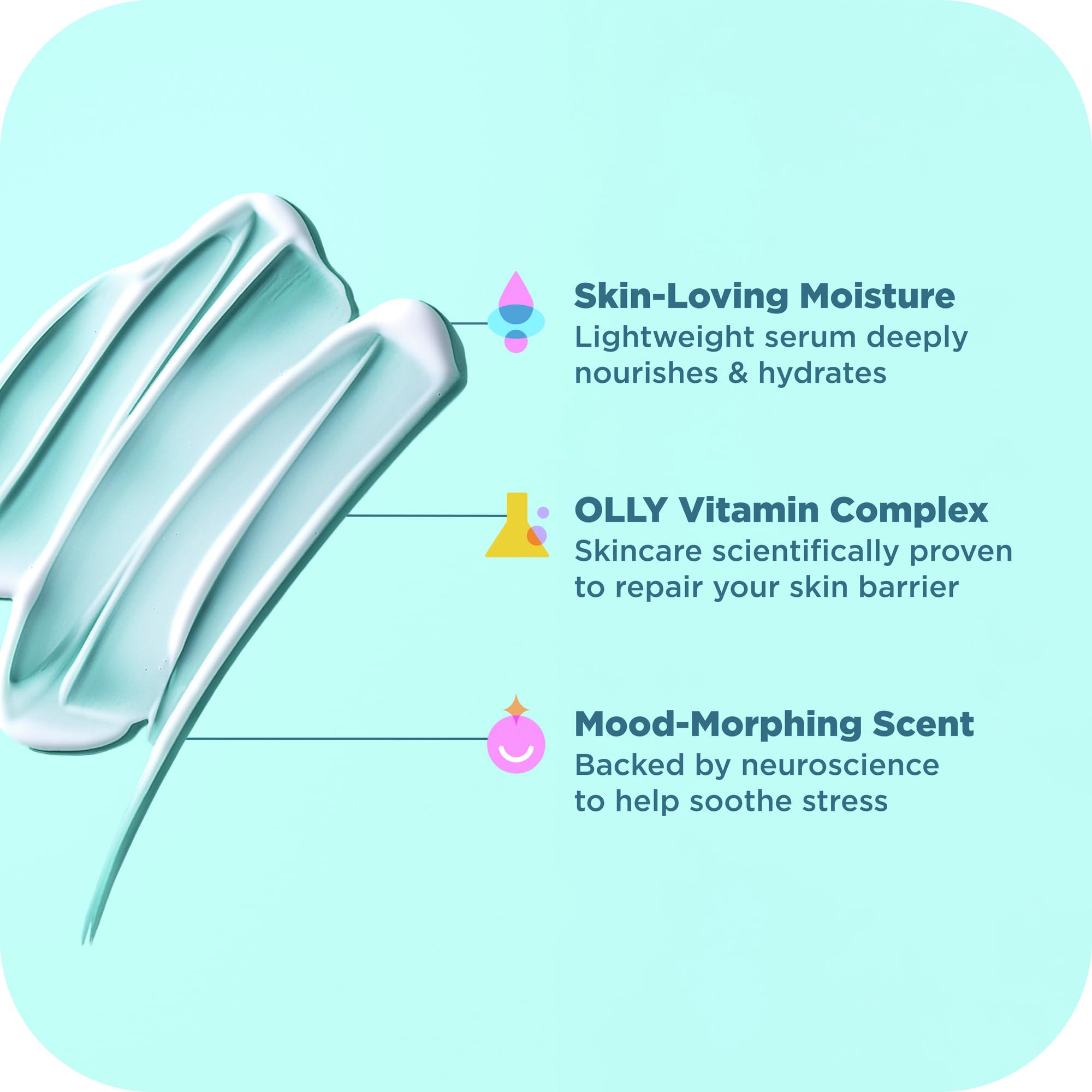 OLLY Calm Body Lotion-Serum with Hyaluronic Acid, Adaptogens & Vitamin B3– Nourishing Cleanser for Skin Barrier Repair, Deep Hydration, Eucalyptus Amber Scent, 8oz
