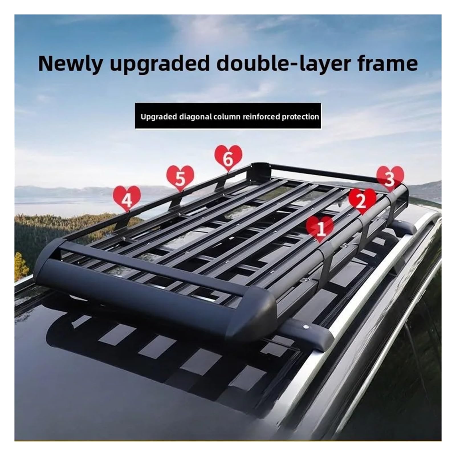 Dachgepäckträger Rahmen Auto Reise Korb SUV Off-Road Universal Modifiziert Dachgepäckträger Cross