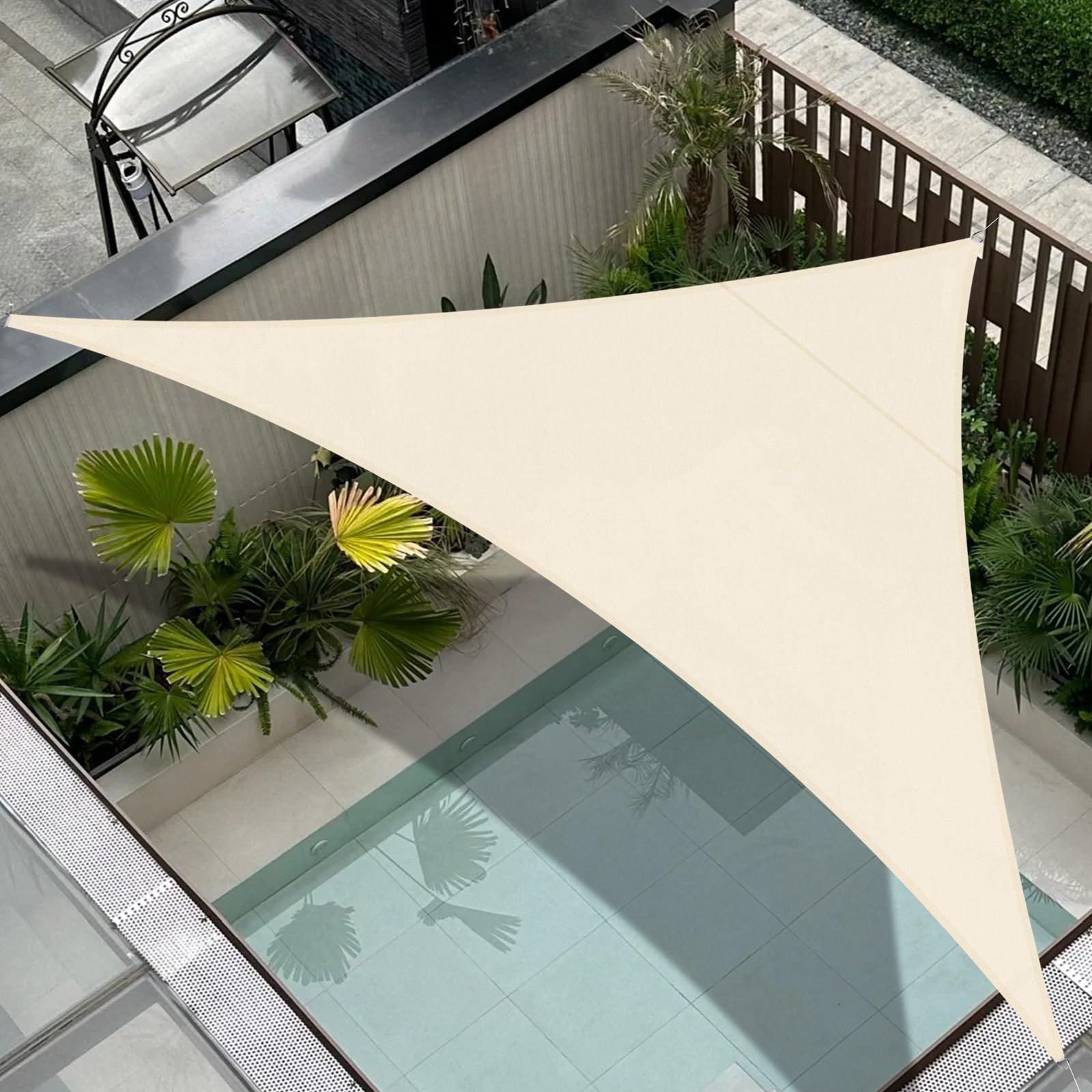 Cool Area Toldo Vela de Sombra Impermeable Rectangular 2.5x4m Protección UV PES Toldos para Patio Exterior Jardín Terraza-Arena — view 61