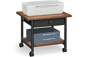 VASAGLE Printer Table with Wheels and Drawer