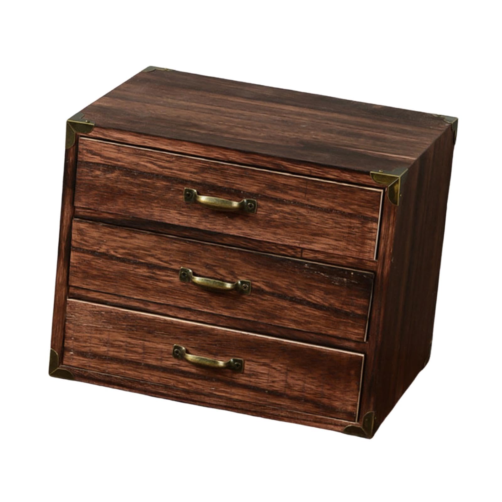 Schreibtisch Organizer Aus Holz, Aufbewahrungsbox mit Mehreren Schubladen, Kompakt für Schminktische, 24x18x19cm