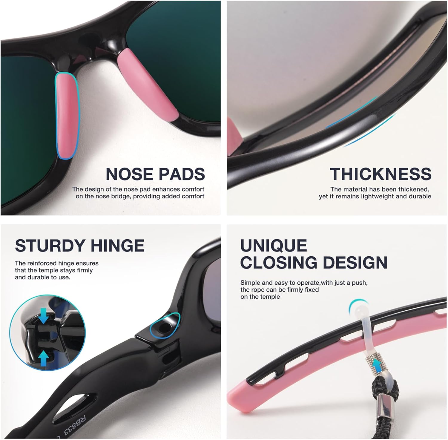 RIVBOS Sunglasses for Men Women Polarized UV Protection Sports Fishing Driving Shades Cycling RB833 - Image 5