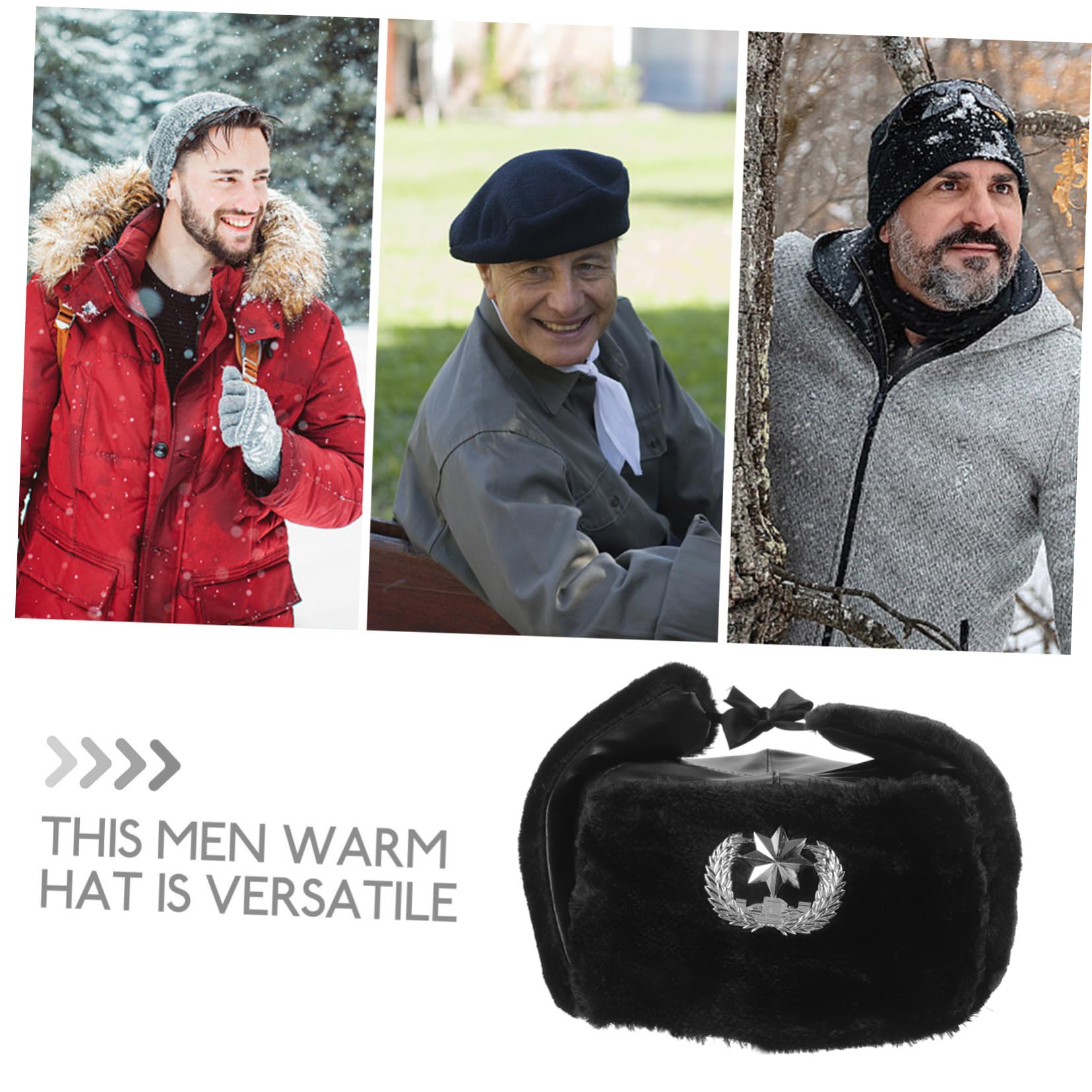 Healvian Gorro Cálido De Hombre Protección Auditiva Gorro De Felpa para Exteriores Accesorio De Ropa para Invierno