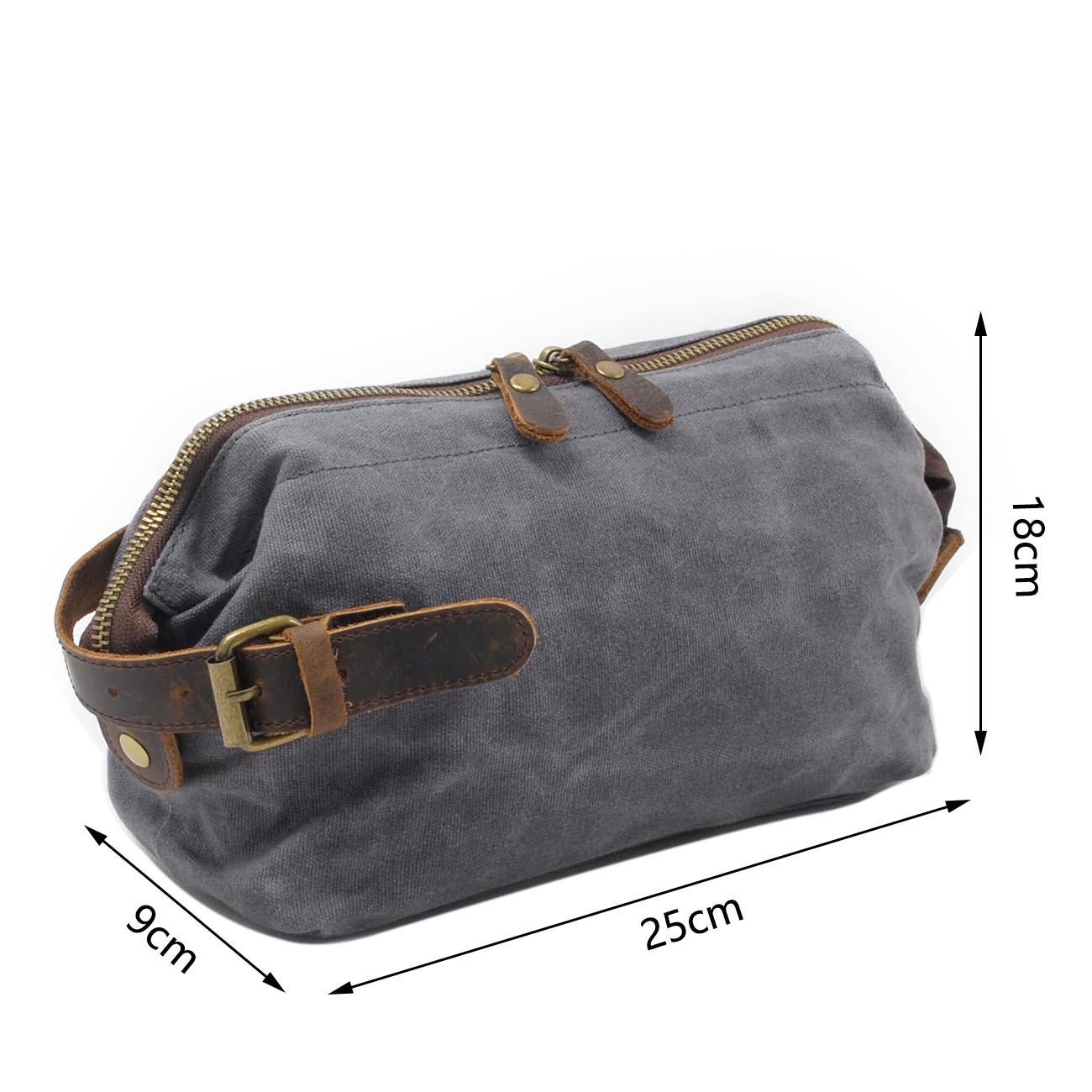 Neuleben Borsa da toilette impermeabile vintage in pelle per donne e uomini Borsa da toilette per viaggi vacanze
