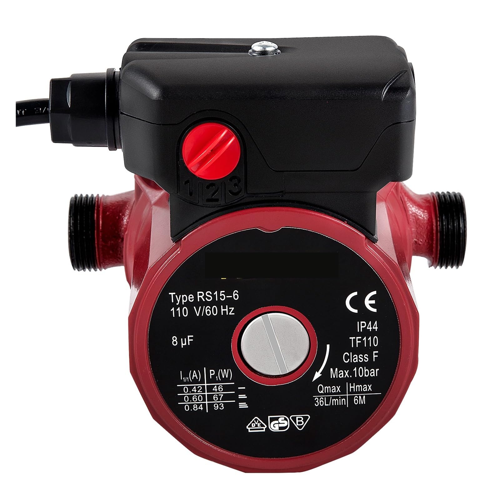 Bomba de recirculación de agua caliente RS15-6 Bomba de circulación 110 3/4 de pulgada NPT Bomba de recirculación del calentador de agua de 3 velocidades 9.5 Gpm,Rendimiento alto