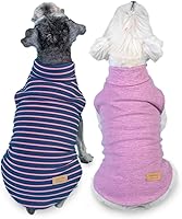 KYEESE 2 Pack Dog Sweaters for Small Dogs - Soft Stretchy Turtleneck Coats, Warm Breathable Pullover Pet Clothes Size M