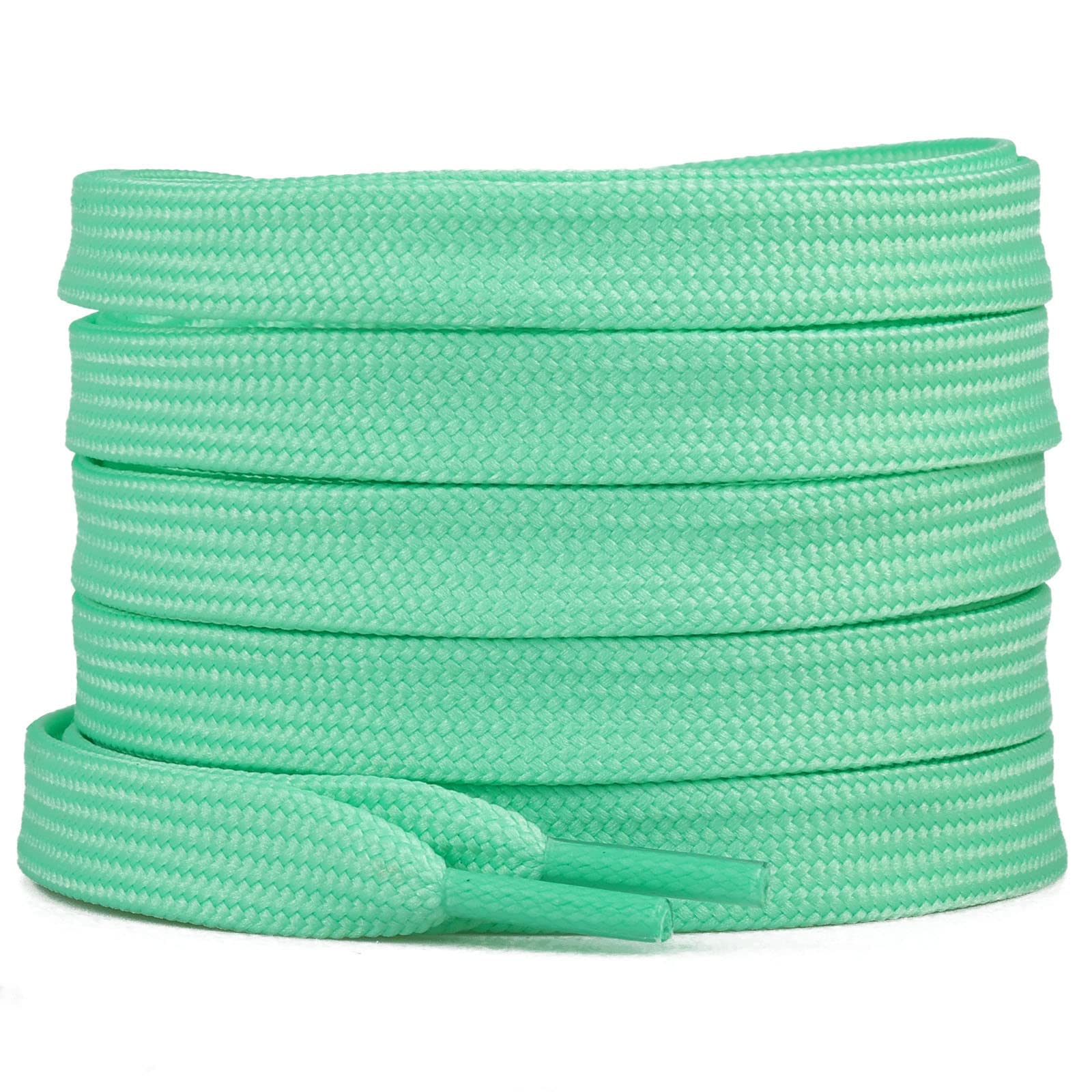 BRGUR Flat Shoelaces, 8mm Wide Shoelaces for Athletic Running Sneakers Shoes Boot Strings