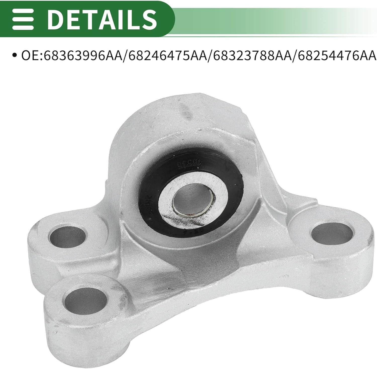 Motoforti Engine Motor Mount, Engine Mounting, for Jeep Renegade 1.3L, 2.4L 2015-2020, No.68363996AA, Silver Tone