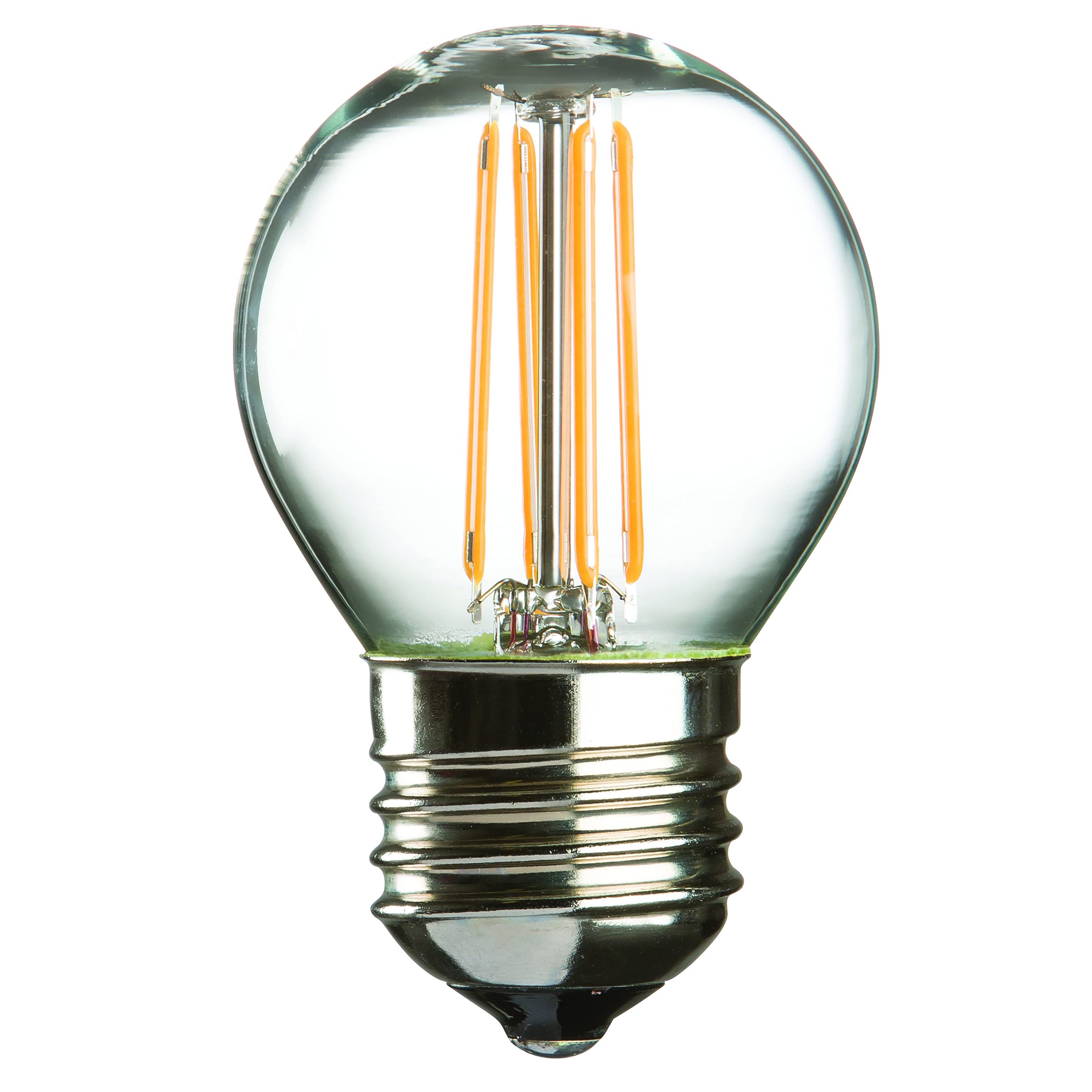 4W LED E27 Golf Ball Edison Screw Filament Clear Candle Dimmable LED Lamp in Warm White
