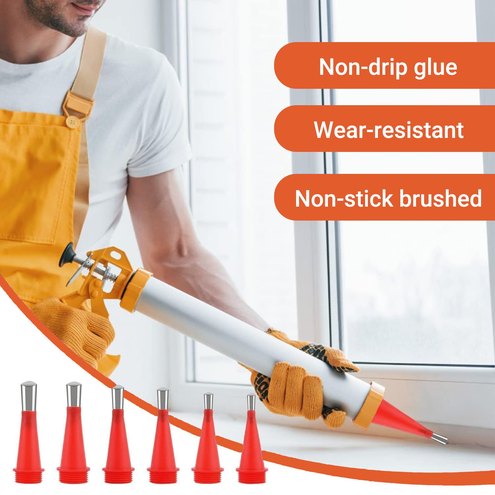 Set 20 Ugelli In Acciaio E Silicone Per Pistole Per Colla E Sigillante – Basi Di Collegamento, 4 Tipi, Per Diversi Angoli