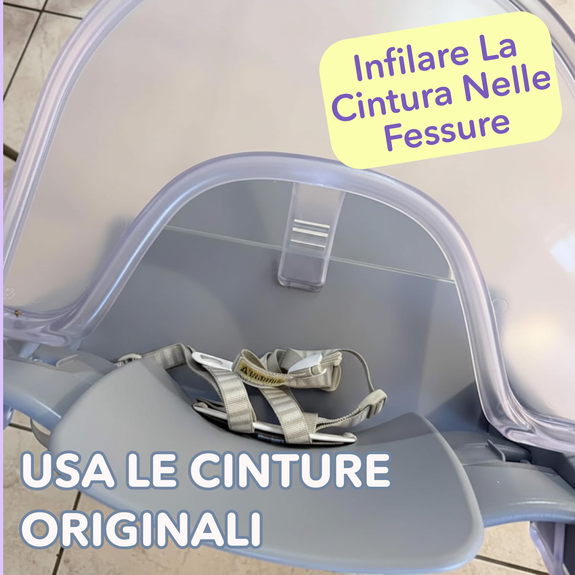 Vassoio per Seggiolone Stokke Tripp Trapp – Chiaro – Senza Baby Set Necessario. Superficie Antiscivolo per Ventose. A Scatto. Senza BPA