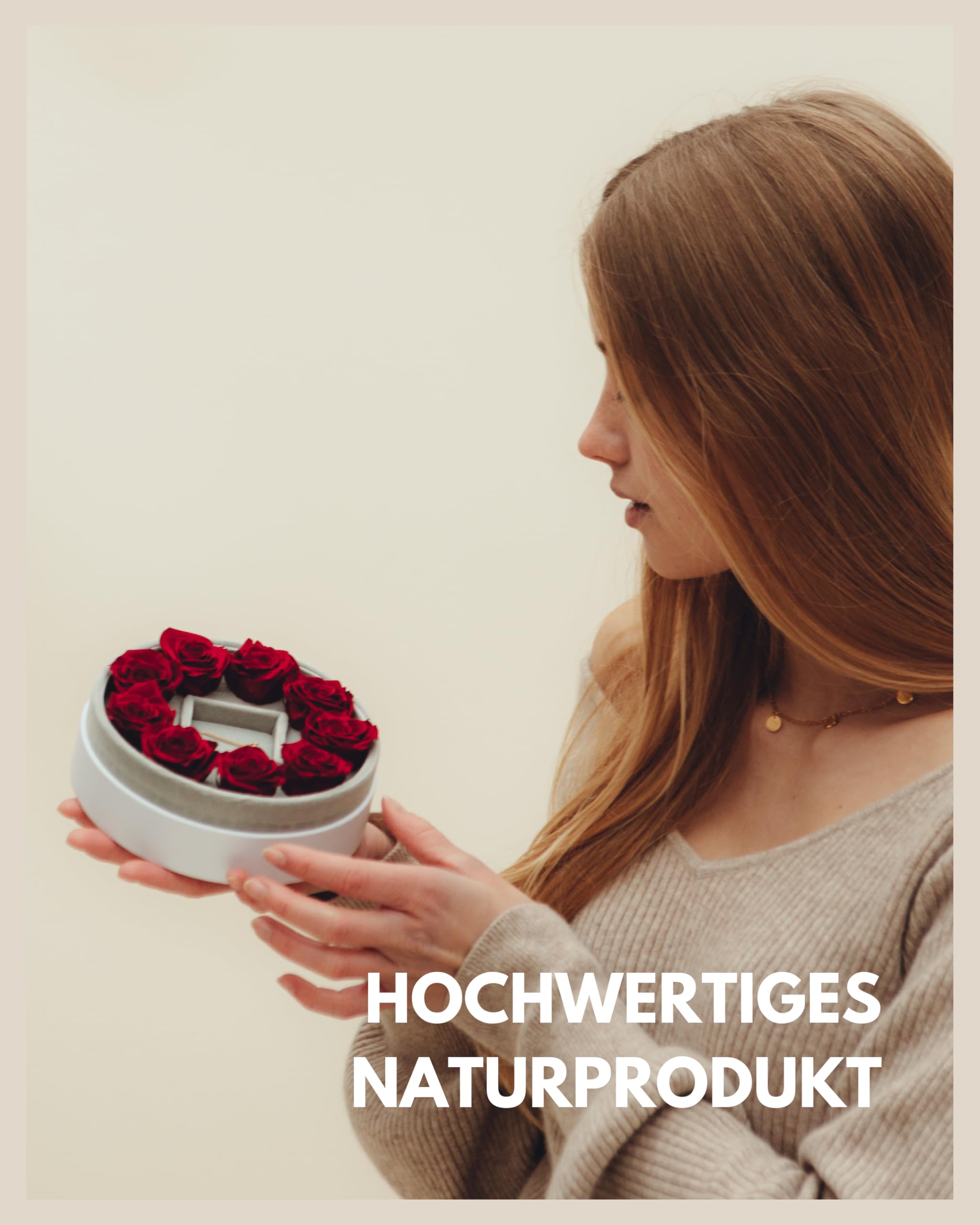 Rosen mit Schmuck I Geschenkbox für Damen mit konservierten Rosen und 925 Echtsilber Ohrstecker I Rosenbox mit roten Rosen I Konservierte Flowerbox 3 Jahre haltbar - Valentinstag-Geschenk für Sie