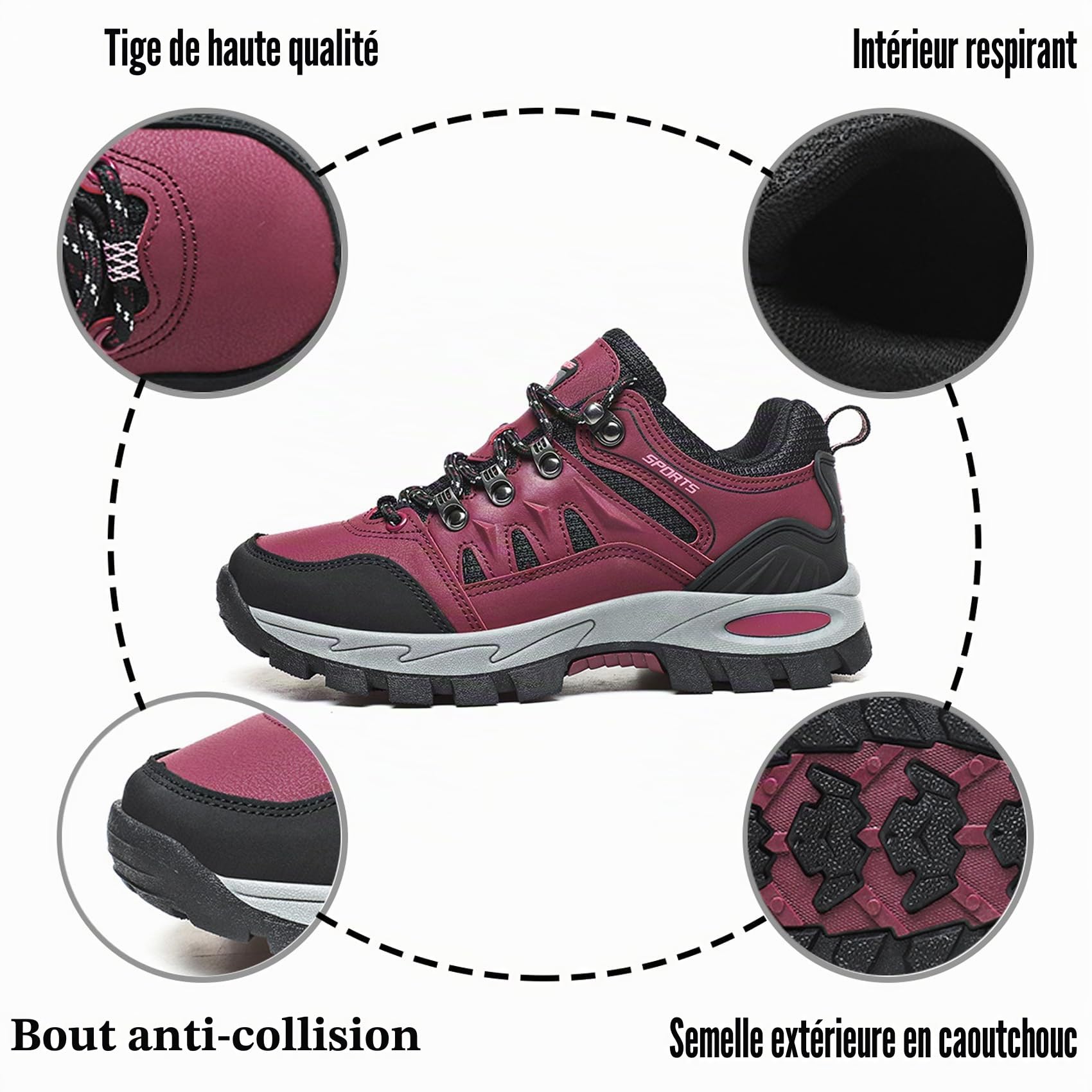 Hiking Boots Men's Women's Waterproof Walking Shoes Low Rise Trekking Climbing Shoes Outdoor Backpacking Camping Trails Shoes