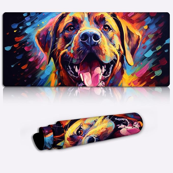 CHTXD Gaming Mouse Pad, Professional Spanish Mastiff Painting XXL Mouse