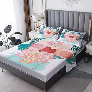 Cat Sheets Queen Sheet Set - Cute Cartoon Kitten Bed Sheets, Soft Microfiber & Deep Pocket & Wrinkle Free Patterned Bedding Sheets & Pillowcases, 1 Fitted Sheet, 1 Flat Sheet, 2 Pillow Cases,Quilt se