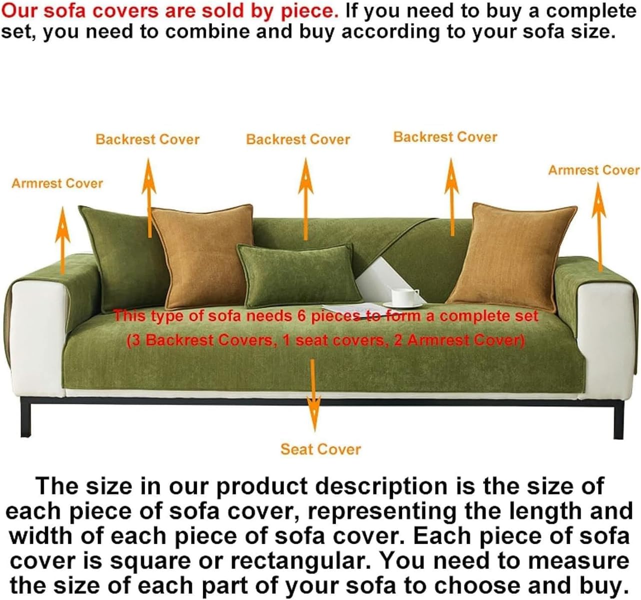 Copridivano in ciniglia con motivo a zigzag antiscivolo, adatto ai cani, protezione per divano componibile, arancione, 90 x 210 cm, perfetto per l'arredamento della casa e proprietari di animali