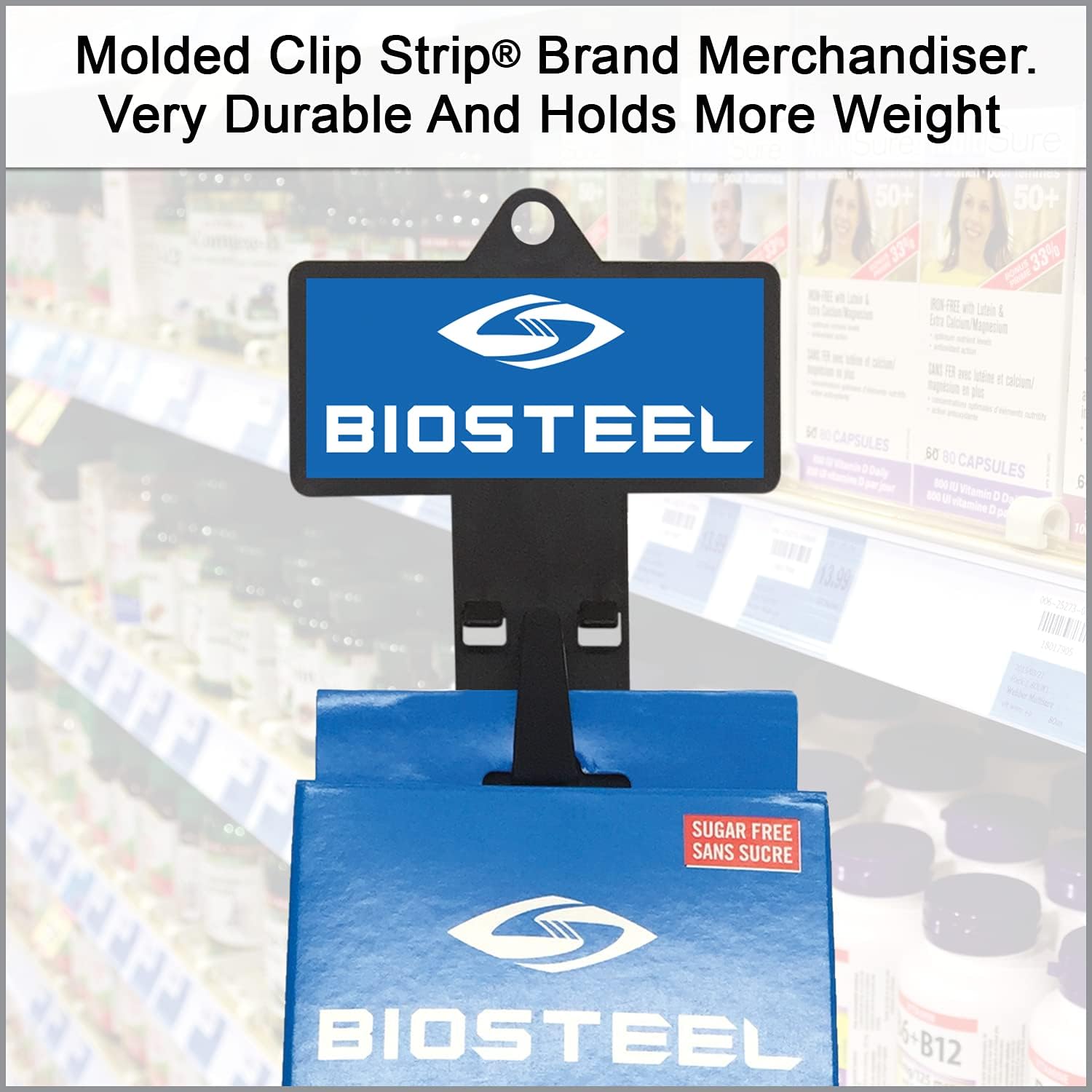 Clip Strip 50 Pack Heavy Duty, 24" L for Merchandising, Black for Hanging Merchandise in Retail Stores, Strong & Durable Brand 'Posi-Lok' Model Merchandising Strips