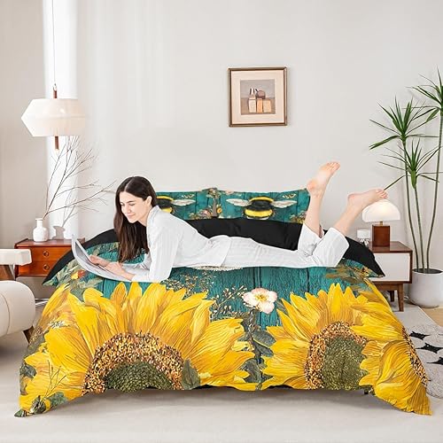 Miniatura 10 de Feelyou Juego de funda de edredón de tractor para niños, juego de ropa de cama de tractor de granja rojo para niños y niñas, equipo de camiones,