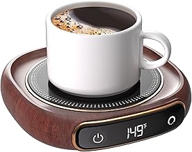Coffee Mug Warmer, Cup Warmer for Desk with Auto Shut Off, 3 Temp Settings, Mug Warmer for Coffee, Beverage, Milk, Tea, Hot Chocolate, Coffee Warmer Plate in Your Home & Office, Gift (Dark Wood)