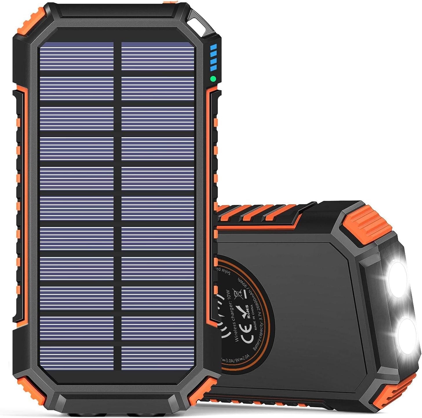 Solar Charger Power Bank 26800mAh - Hiluckey Solar Power External Battery with Fast Charging 18W PD USB-C Portable Wireless Charger with 3 Outputs for iPhone Cell Phone Outdoor Camping