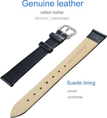 Thin Leather Watch Bands Replacement for Men Women (6 7 8 10 12 13 14 15 16 17 18 19 20 22 24mm)