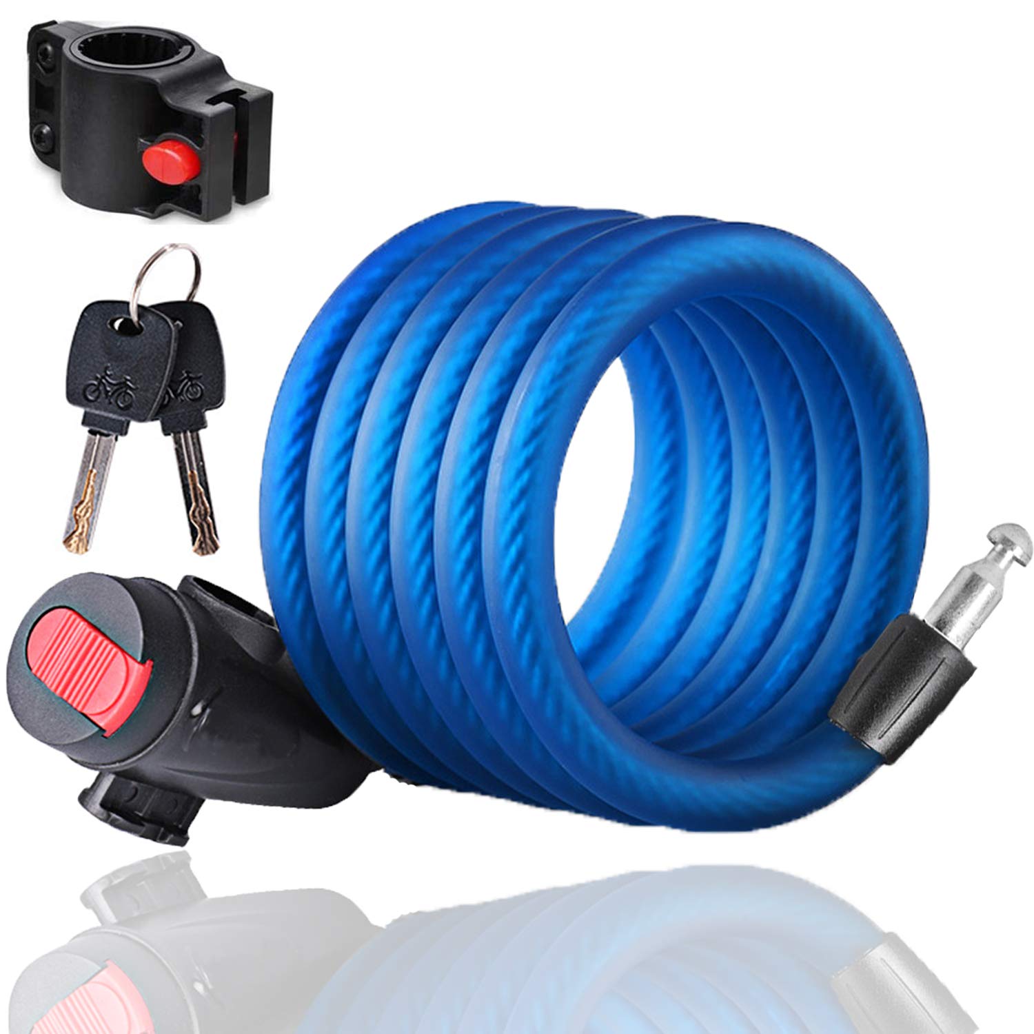 Antivol pour vélo - Antivol en spirale léger - Pour moto et vélo - 120 Antivol pour vélo - Antivol en spirale léger - Pour moto et vélo - 120