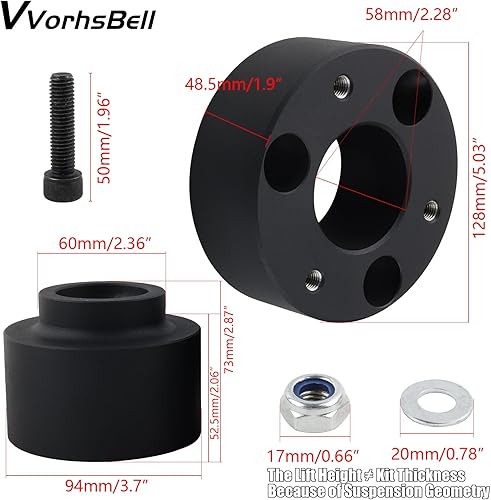 Miniatura 2 de Kits de elevación de nivelación delantera y trasera de 3 pulgadas y 2 pulgadas para Ram 1500 4WD 4X4, espaciadores de puntal delantero de 3 pulgadas