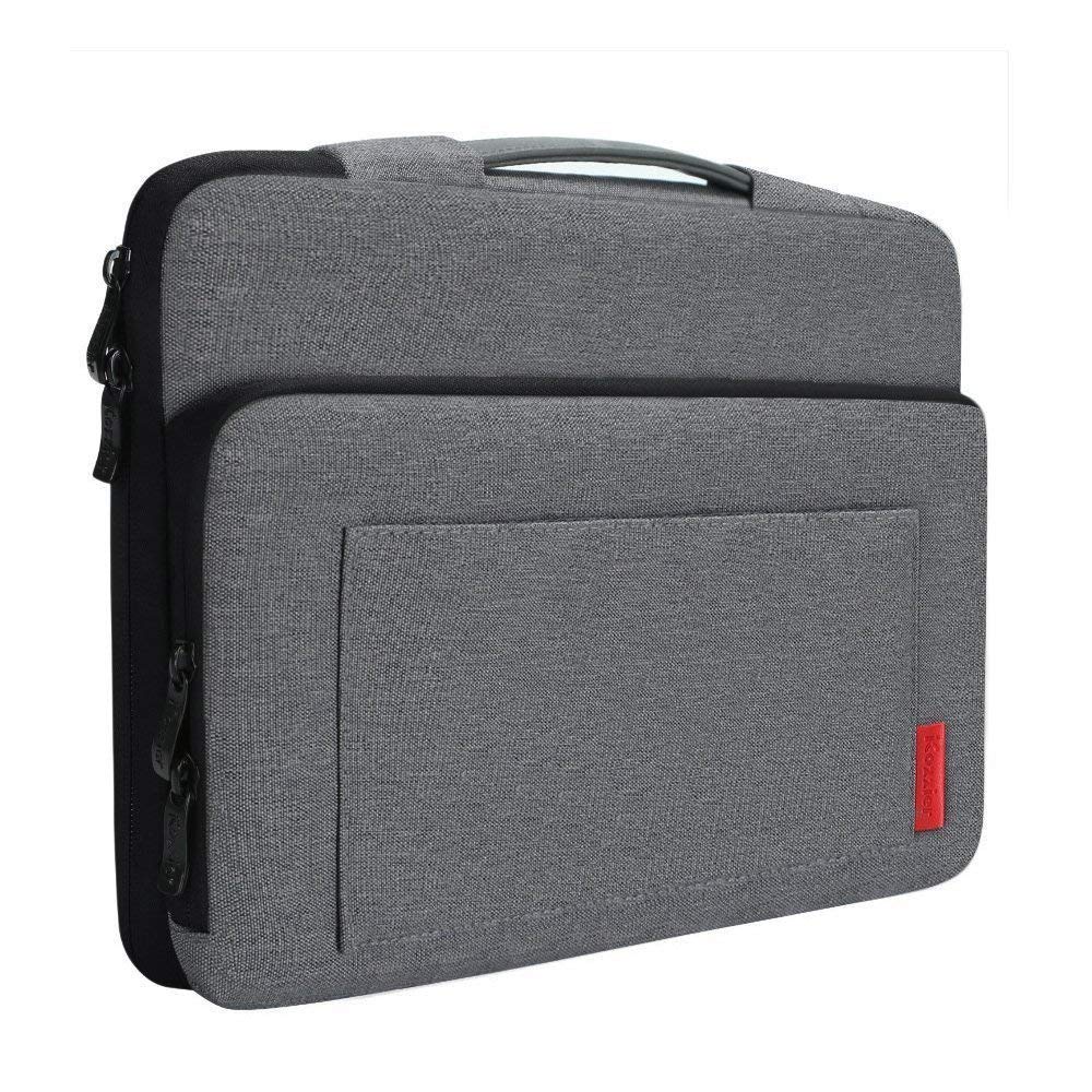 iCozzier 13-13.3 Inch Laptop Sleeve with Large Side Organizer Pocket Electronic Accessories Storage Briefcase for 13” Ultrabook/Notebook/MacBook - Grey