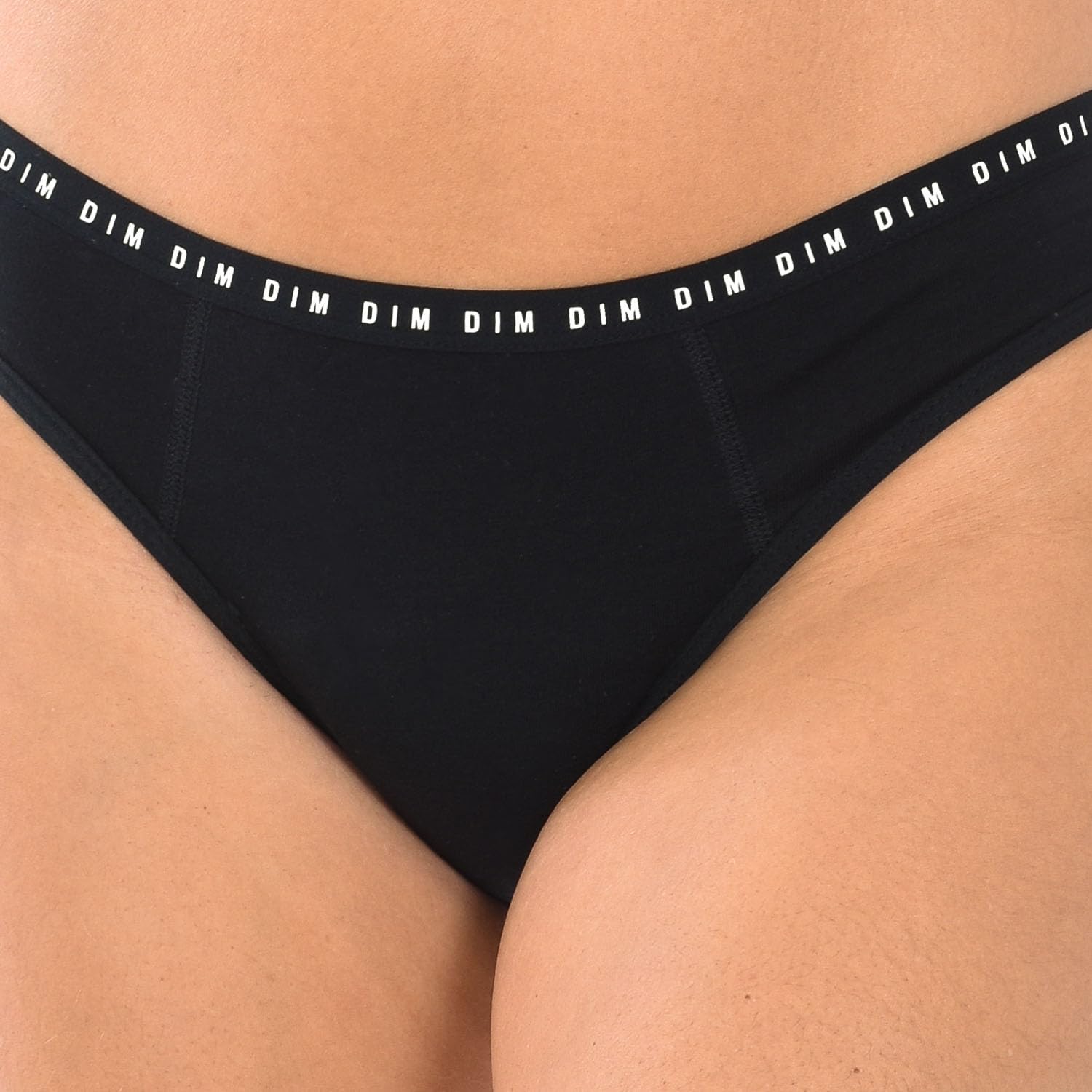 Dim Klasyczne majtki menstruacyjne bawełna organiczna średni przepływ Dim Protect x1, czarny, M