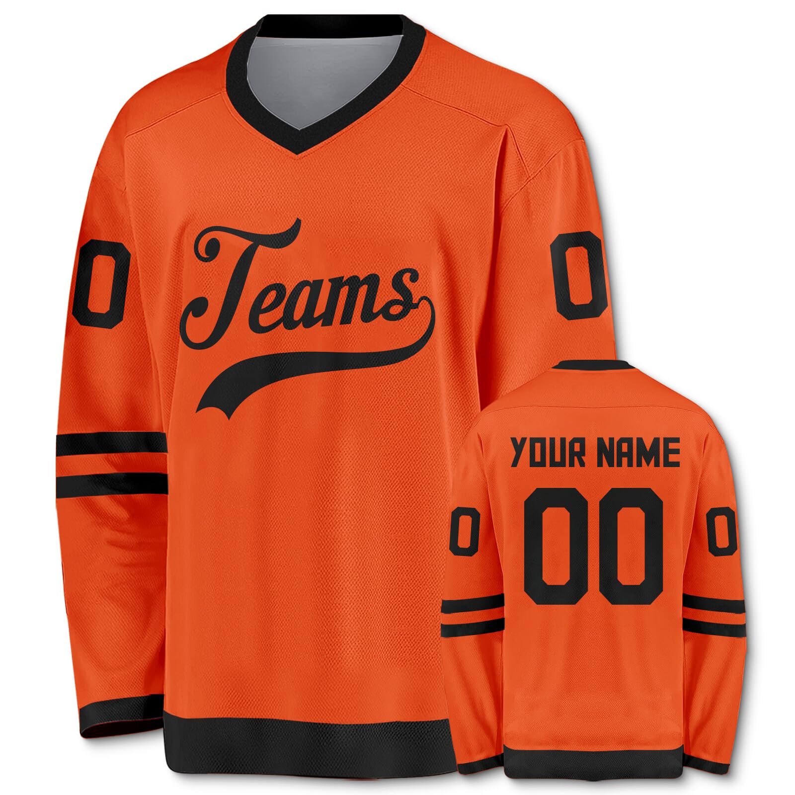 Custom Ice Hockey Jersey Hip Hop Personalized Printed Long Sleeves Hockey Jersey Custom Gift for Men Women Youth Kid