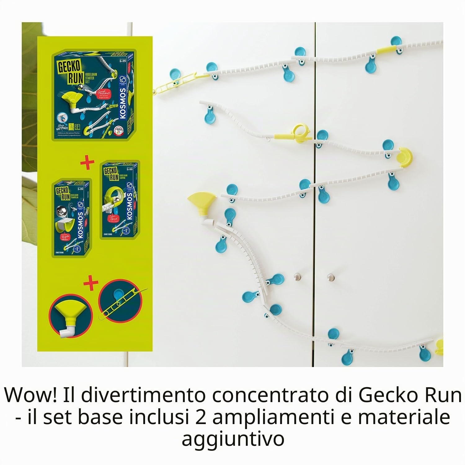 KOSMOS 617318 Gecko Run Marble Run Big Box, confezione convenienza, pista a sfera espandibile per bambini a partire dagli 8 anni, pista a sferica verticale, marmotta, istruzioni multilingue