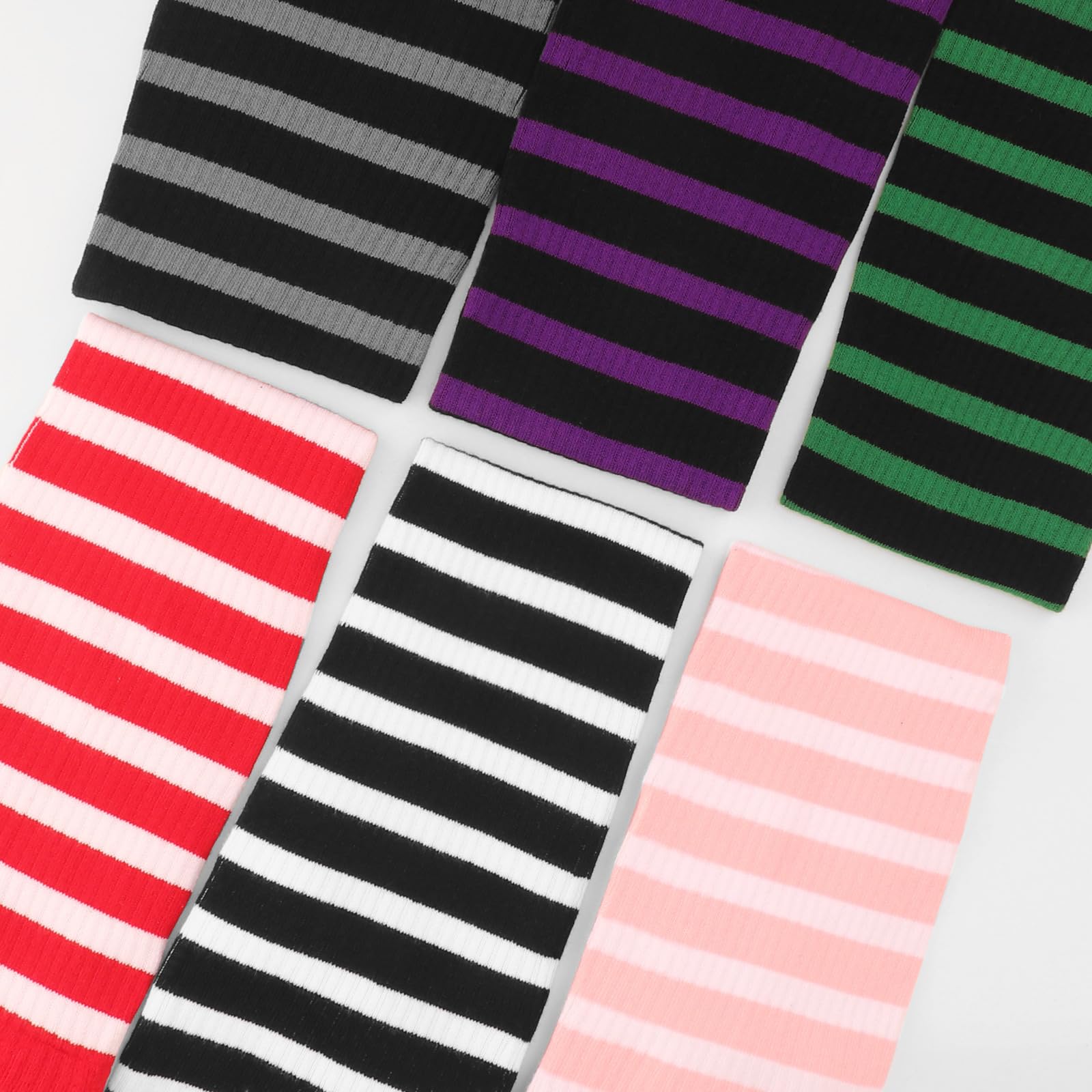 DRESHOW Plus Size Thigh High Socks Striped Over Knee Long Boot Stockings Knee High Tube Socks Leg Warmers for Women: 1 Pair Longer/Regular: White Aa