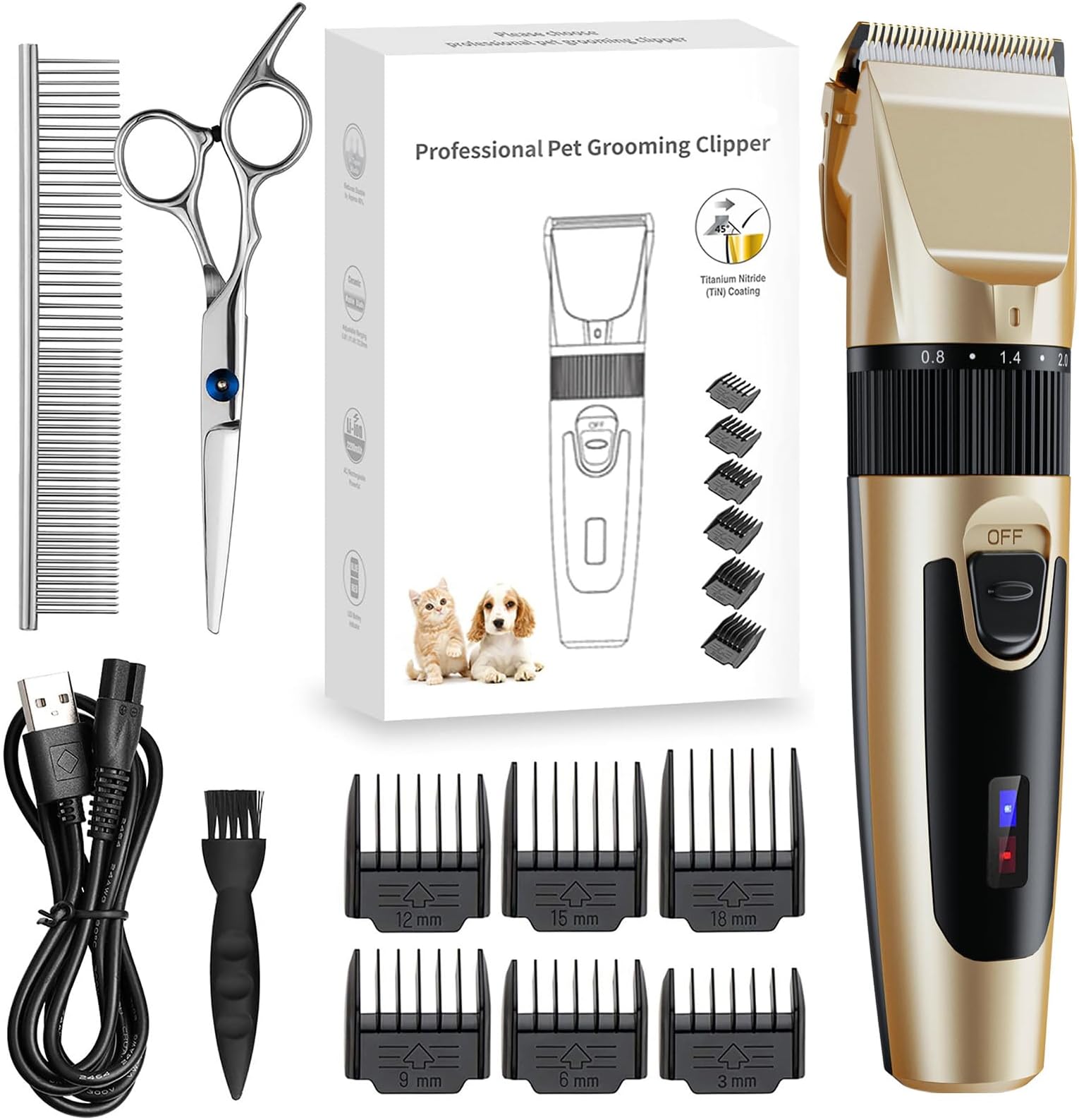 Bonve Pet Dog Clippers Professional,Dog Grooming kit,Low Noise