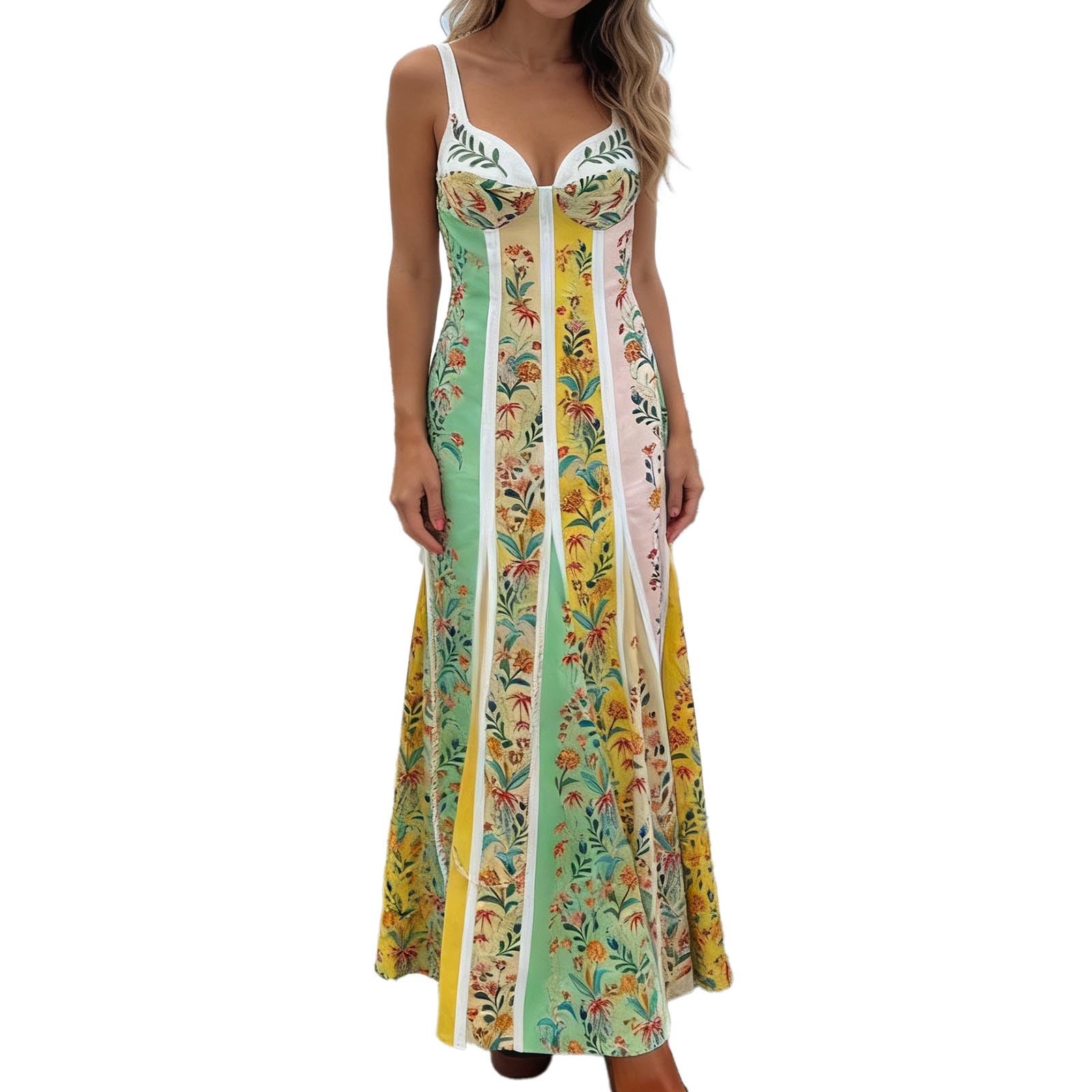 Robe été femme fluide et légère avec col en V flatteur et motif floral