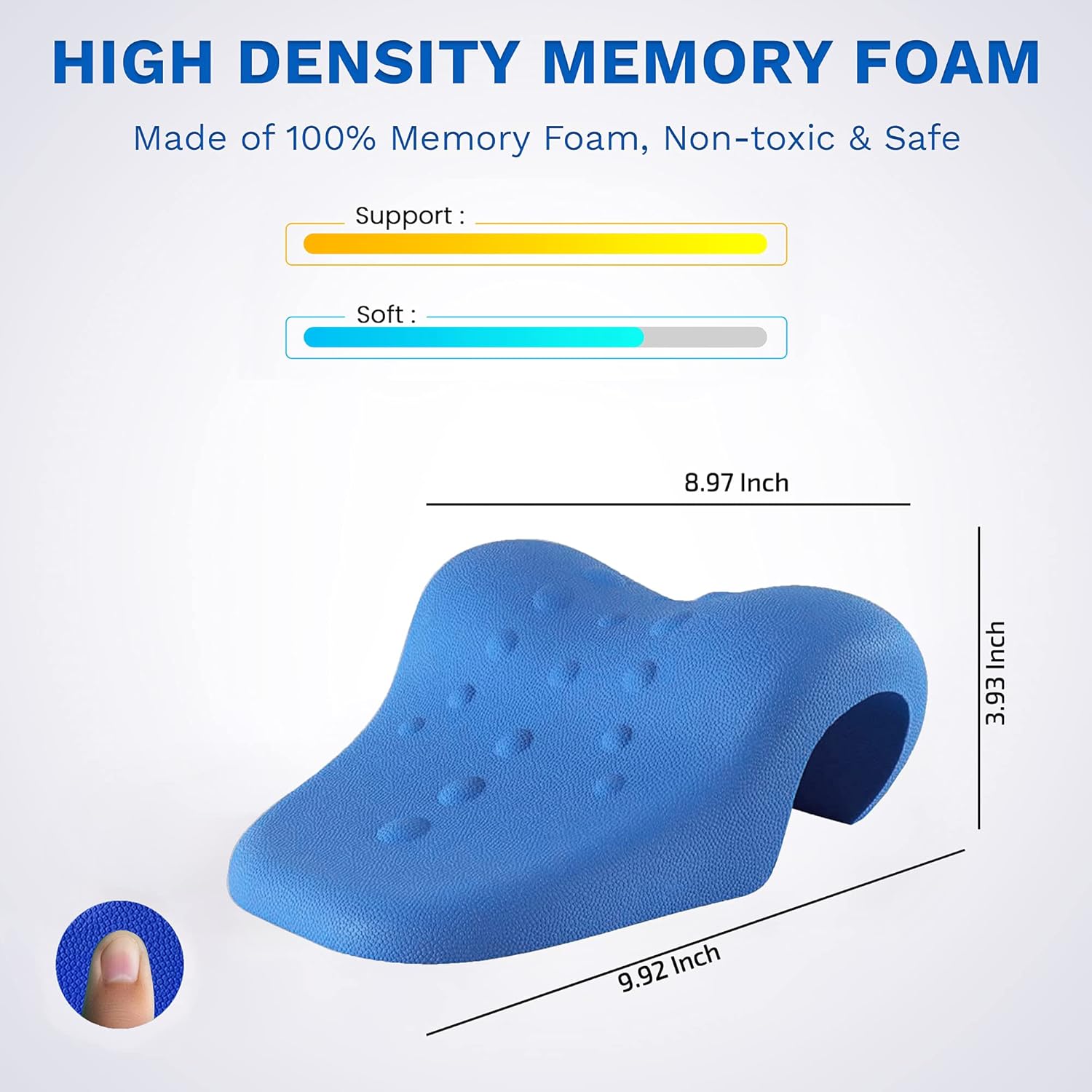 iBYWM FSA HSA Eligible Neck Stretcher for Pain Relief, Neck and Shoulder Relaxer, Cervical Traction Device Pillow for TMJ Pain Relief and Cervical Spine Alignment, Chiropractic Pillow (Dark Blue) : Health & Household