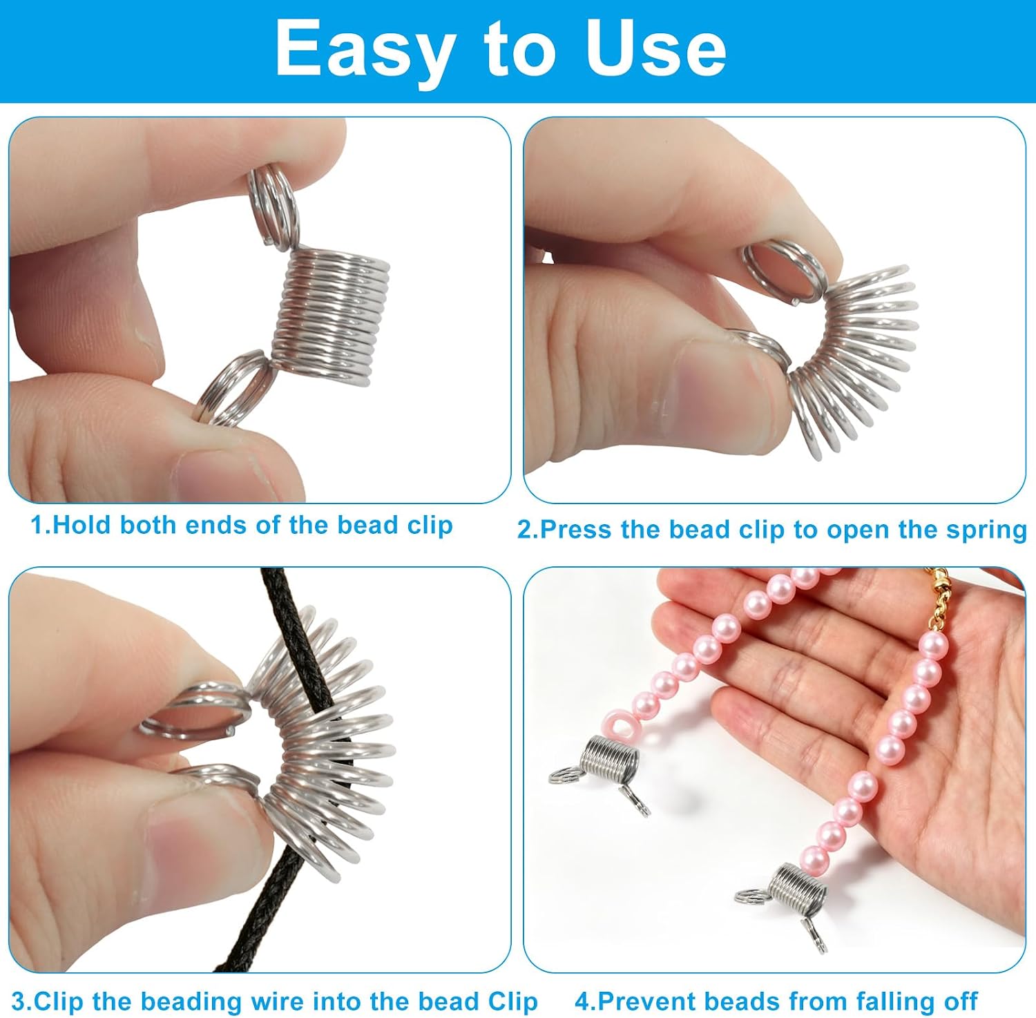 Bead Stoppers for Jewelry Making 30 Pcs, Small + Large image 3