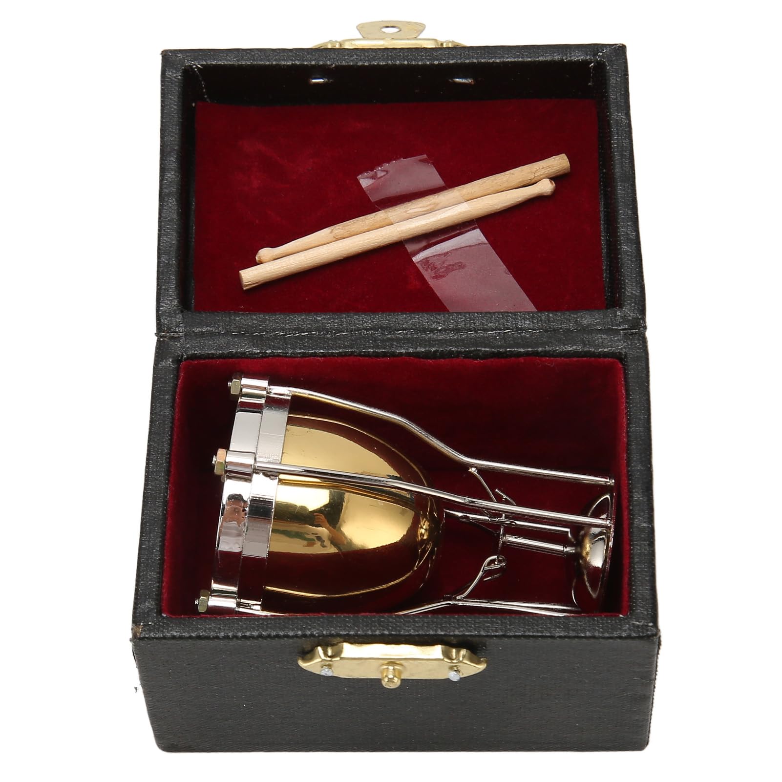 Adorno de Timbales en Miniatura de Cobre, Modelo Delicado, Decoración para Exhibición de Escritorio, Regalo para Amantes de la Música (4 pulgadas)