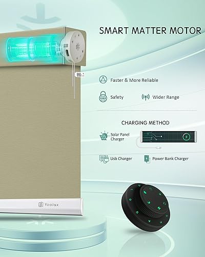 Miniatura 21 de Yoolax Persianas inteligentes, persianas enrollables motorizadas, persianas automáticas para ventanas, persianas motorizadas compatibles con Alexa