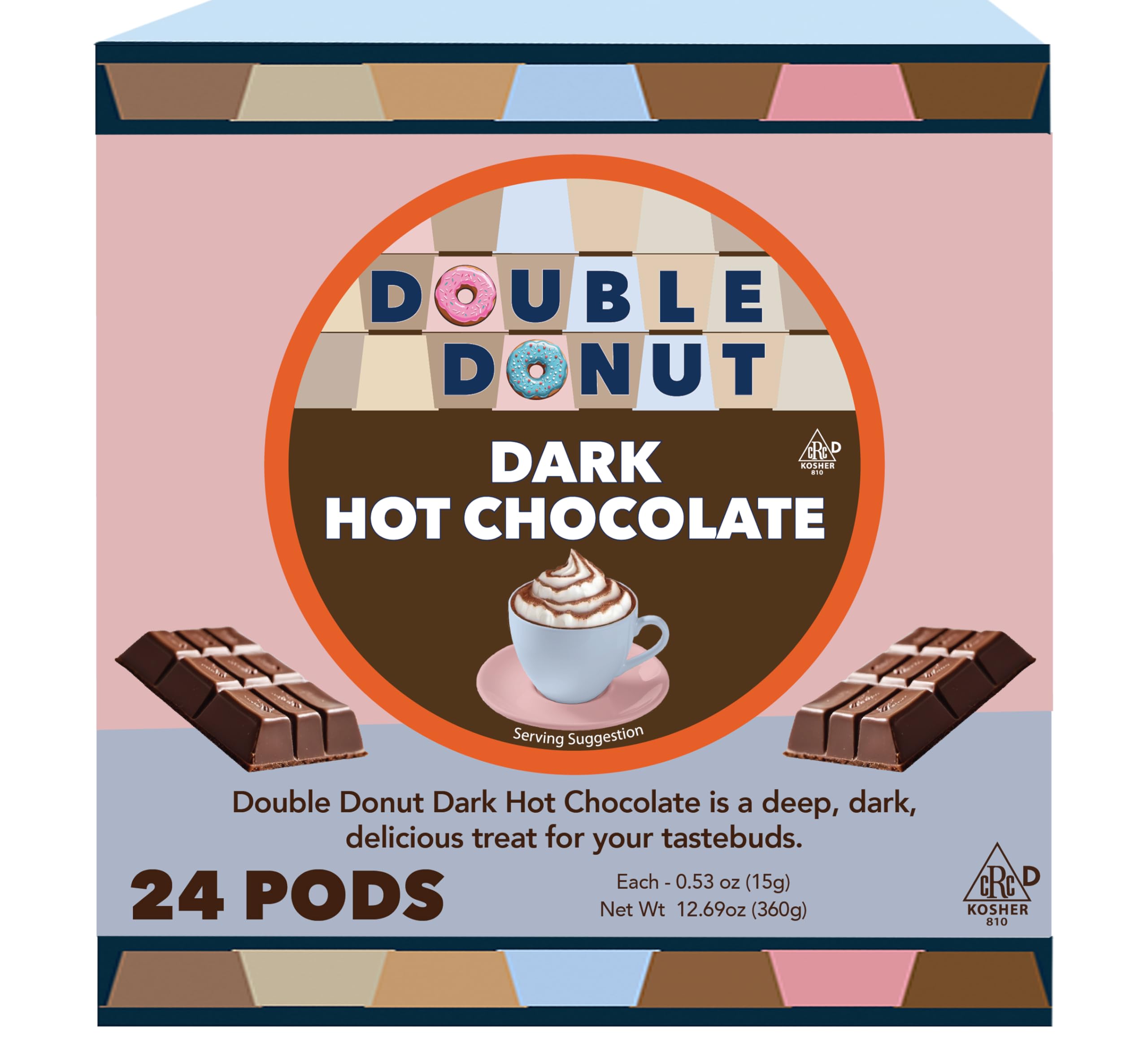 Amazon.com: Double Donut Coffee Dark Hot Chocolate Pods for Keurig