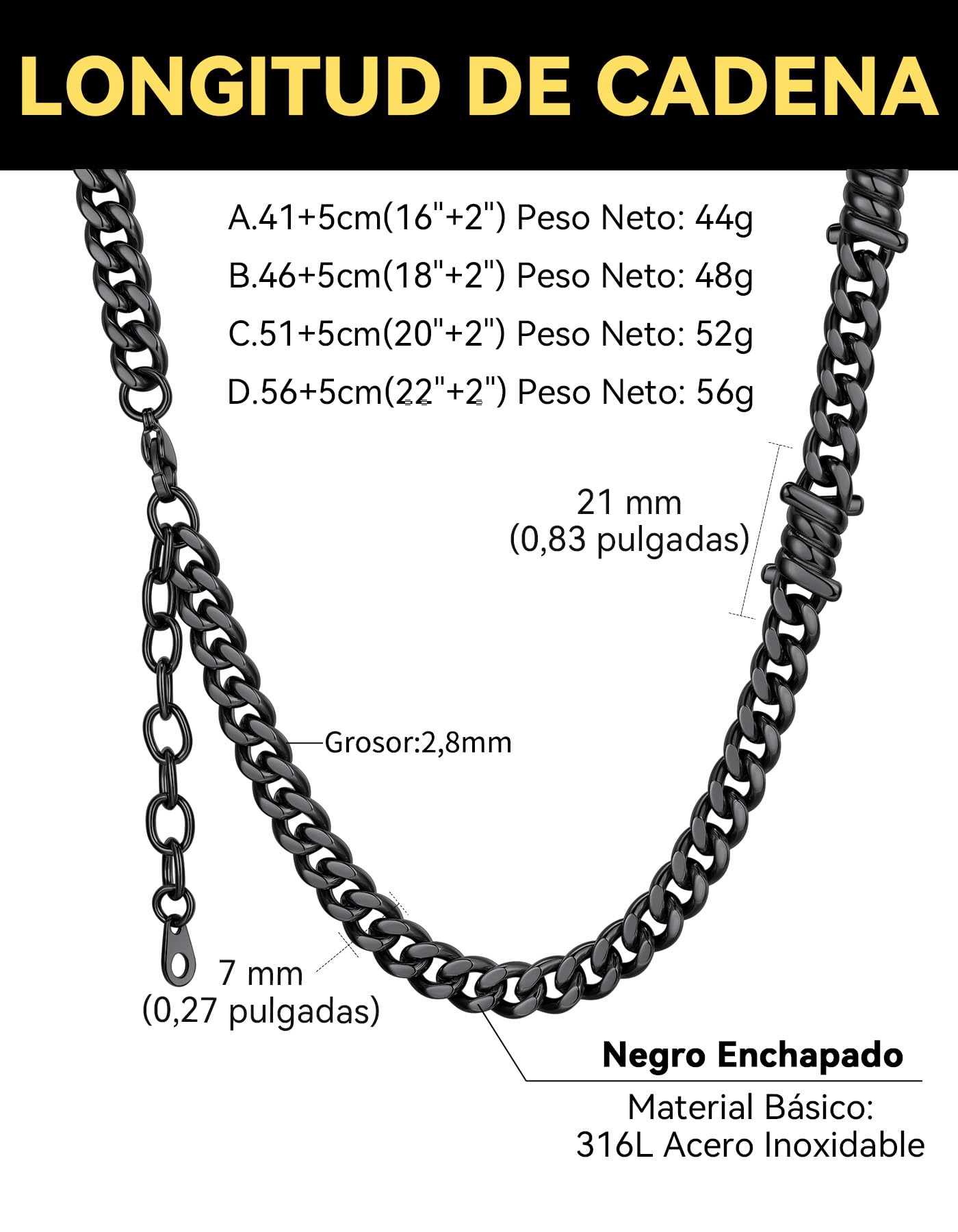 ChainsHouse Alambre Pinchos Collar para Hombre Mujer Estilo Rock Gótico Hip Hop Punk, 41-46 - 51-56 CM Largo, Regalo Joyería Estilosa