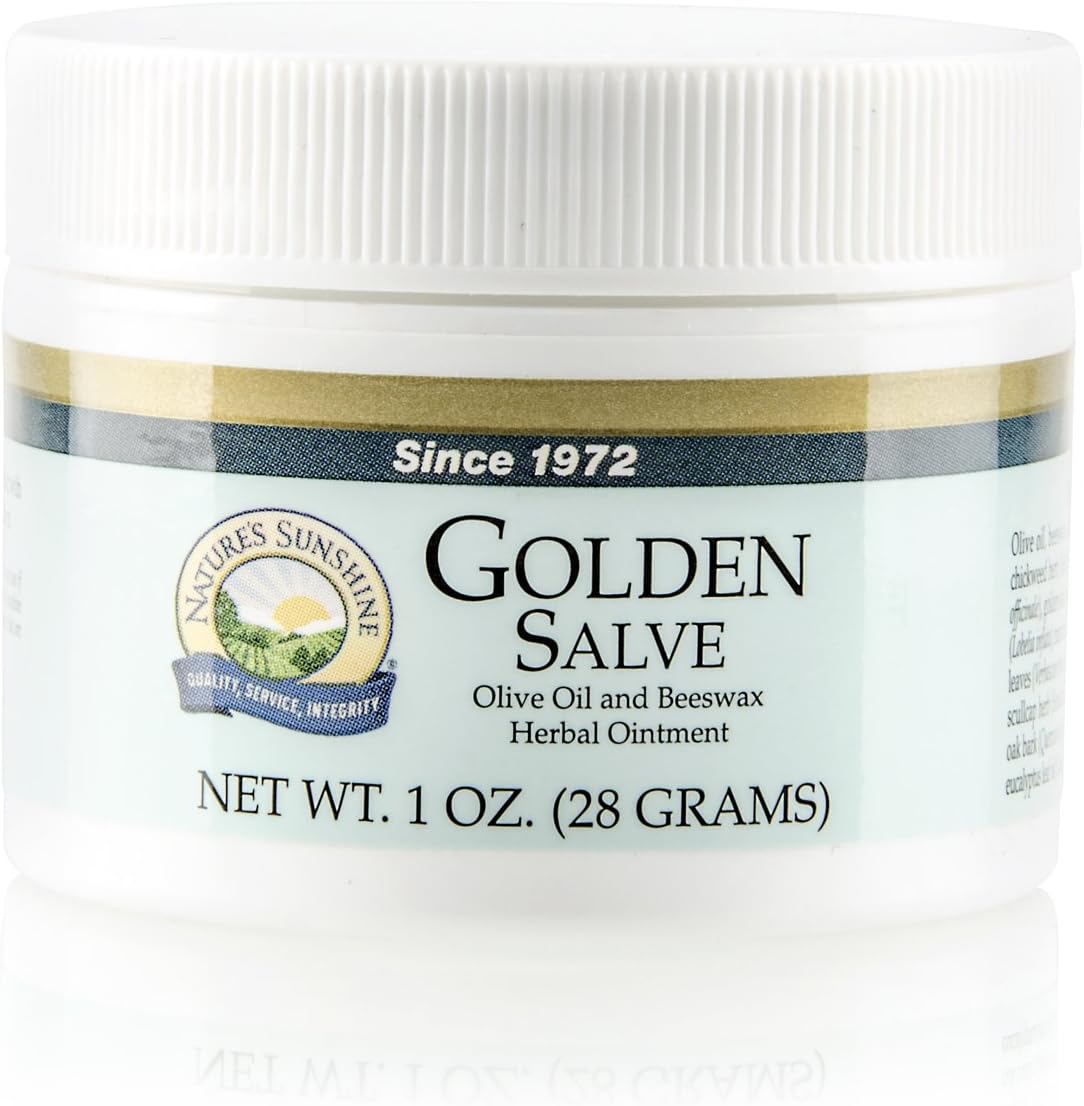 Nature's Sunshine Golden Salve, 1 oz. | Natural Moisturizer features Olive Oil, Beeswax, and Other Natural Ingredients to Soothe Skin