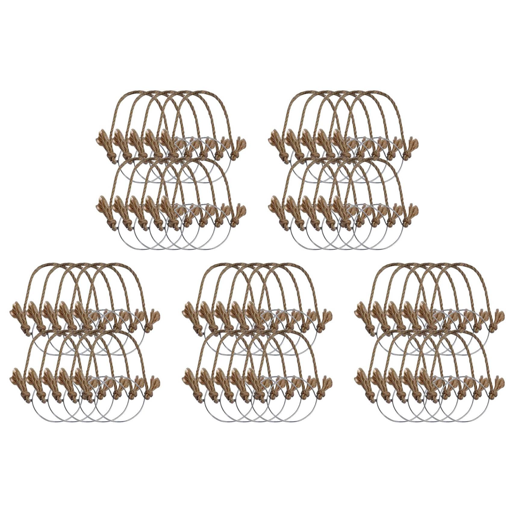 Vjsujehgy Hangers for Jar,Linen Rope Handles for 70mm Wide Mouth Jars Glass Jars, Jar Hanging Ropes,50Pcs,No Jars