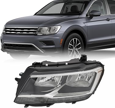 For 2018 2019 2020 2021 Volkswagen Tiguan Halogen Headlight Assembly