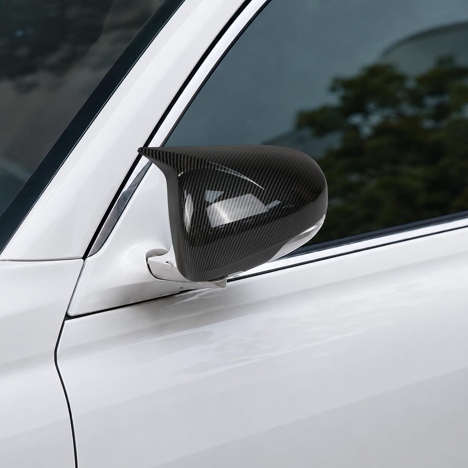 Rear View Mirror Cover Trim Fit for Toyota Prius C 2012-2019/ Reiz Mark X 2010-2017, Carbon Fiber Look Exterior Door Wing Cap, Side Rearview Case Accessories